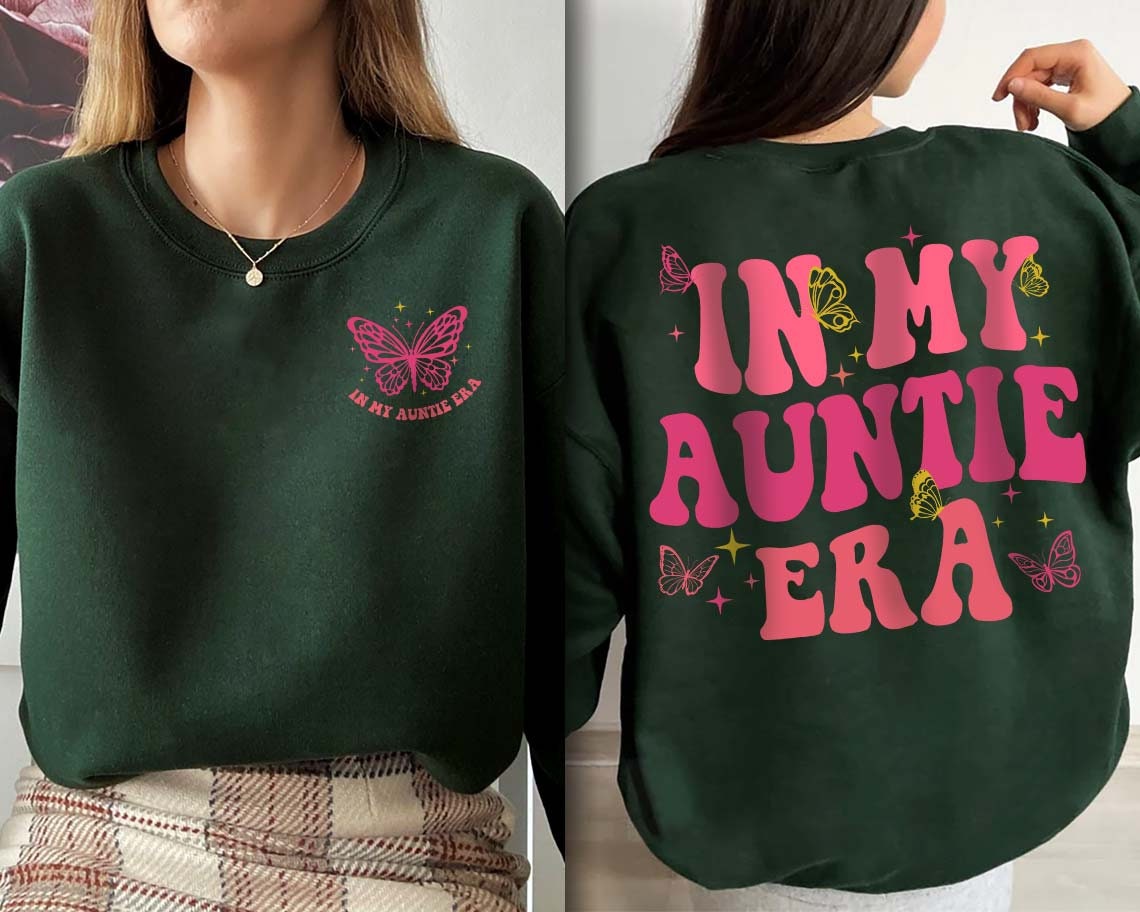 In My Auntie Era T-Shirt, Oversized Aunt Retro Sweatshirt, Baby Announcement, Funny Aunt Tee
