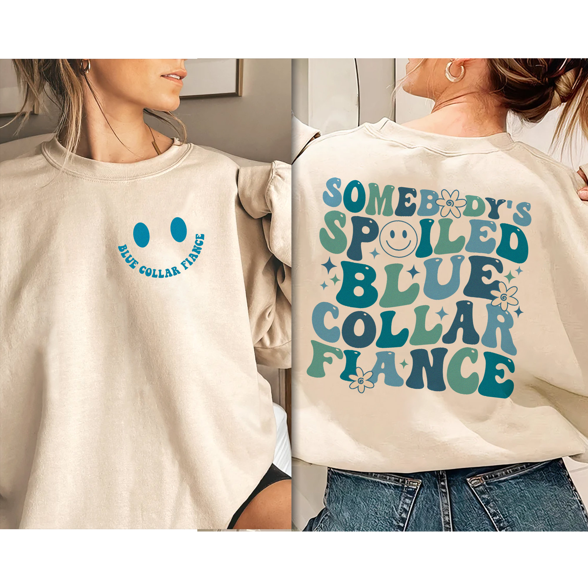 Somebody’s Spoiled Blue Collar Fiancé Shirt, Gift for Bride-to-Be, Blue Collar Tee, Wives T- Shirt